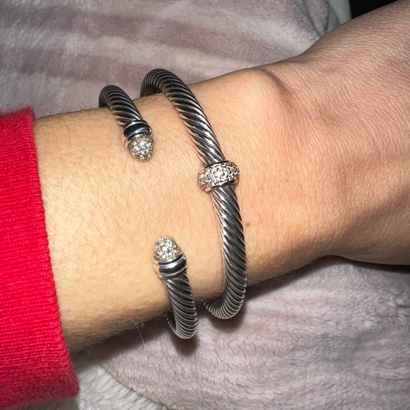 TWO Silver Twisted Cable Bracelets - Picture 9 of 13